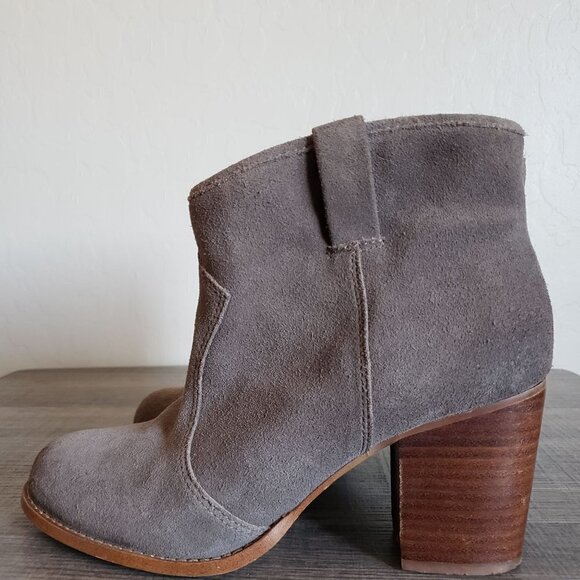 Splendid Lakota Western High-Heel Suede Booties Size Women's 9.5 Grey Ankle Boot - Picture 4 of 12